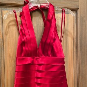 BCBG red halter cocktail dress